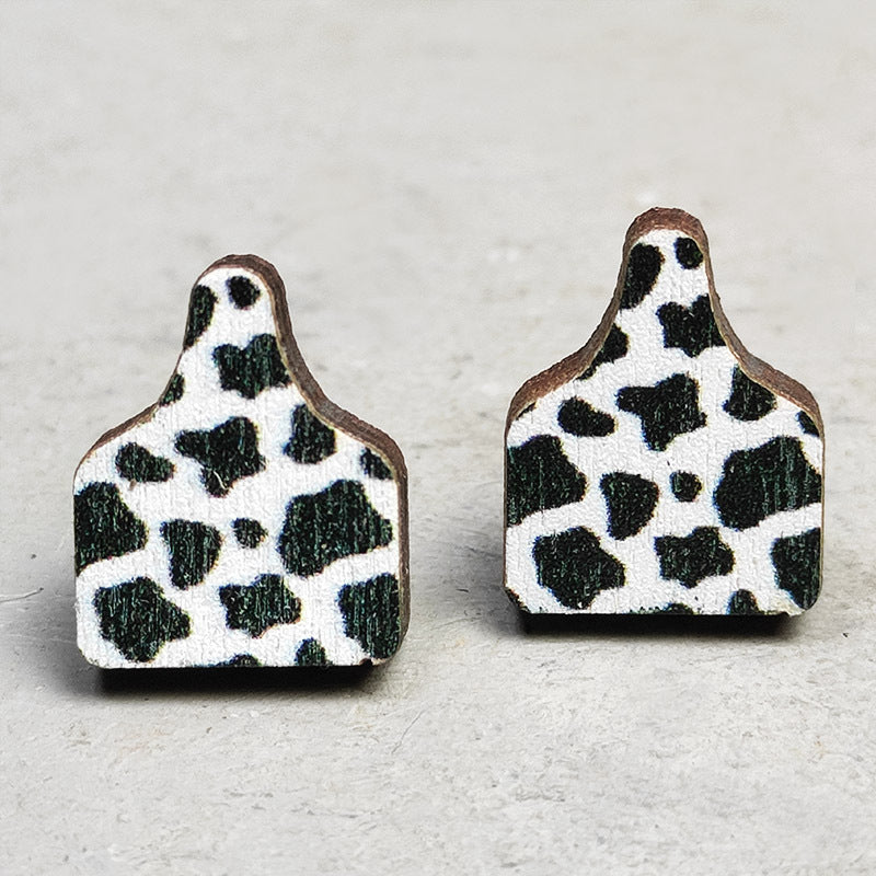 Cow Skull Horse Cactus Cross Wood Earrings - product image 14
