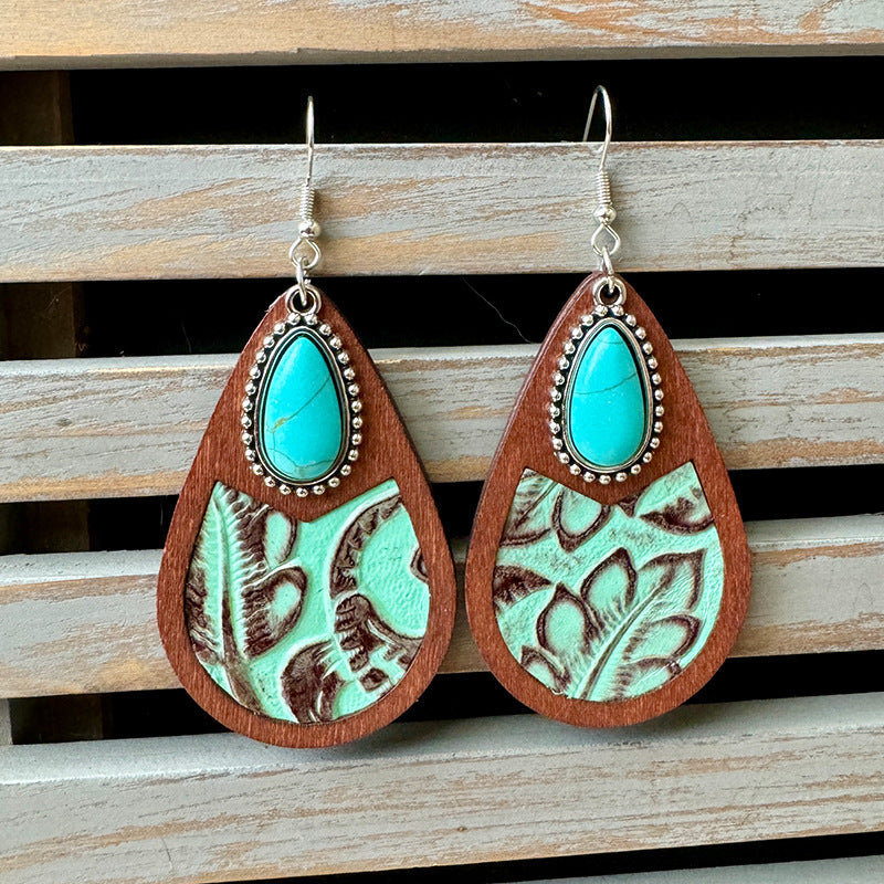 Western Vintage Horse Cross Leather Earrings - product image 7