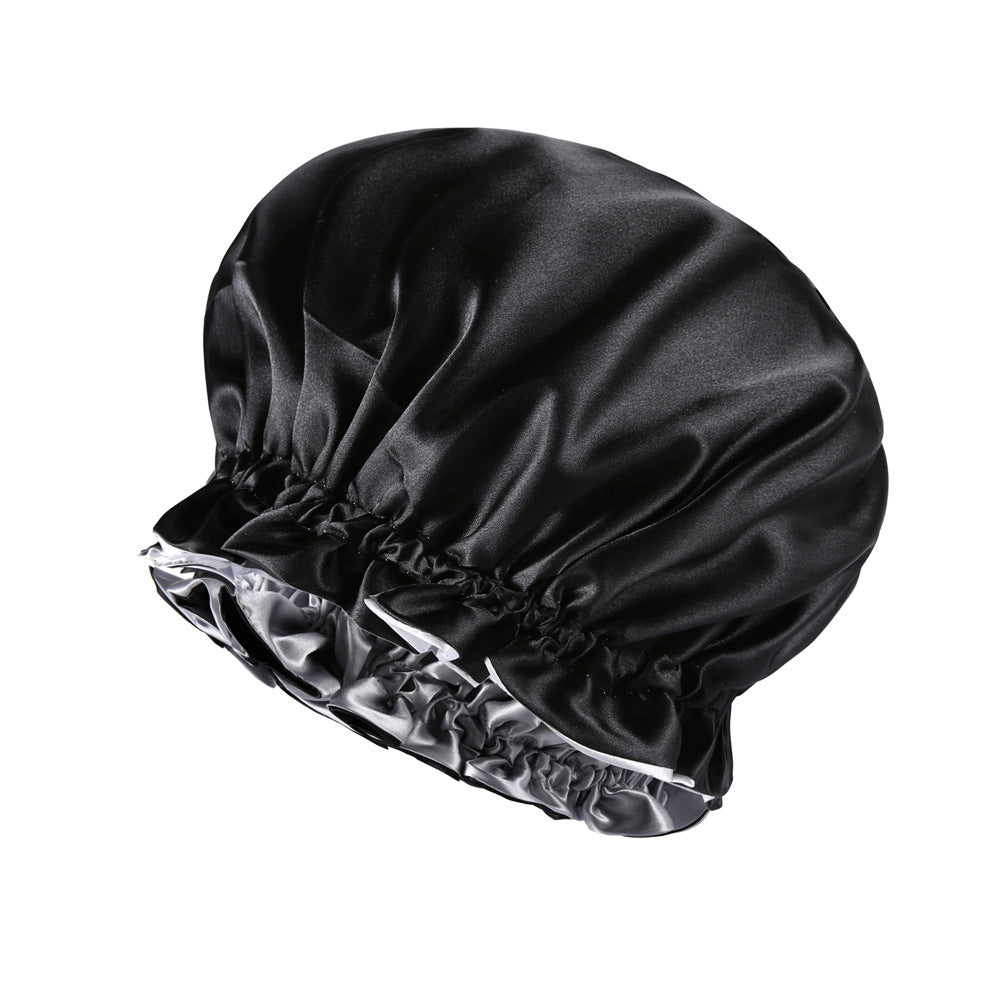 Style Solid Color Satin Hat with Satin Lining - Double-layered Head Cover - - product image 11