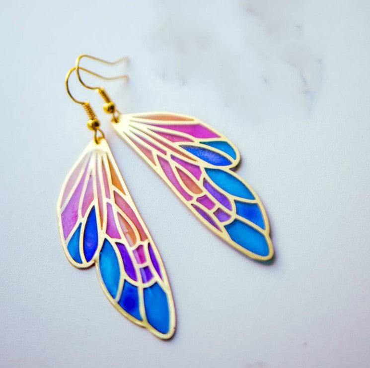 Feather Cross Butterfly Earrings - product image 6