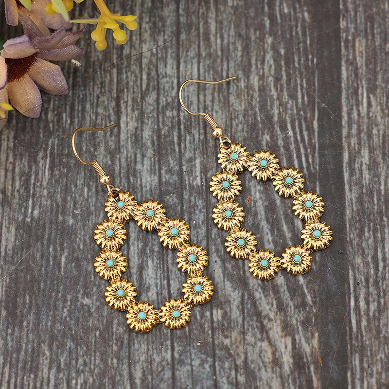 Turquoise Floral Cross Earrings for Women - product image 10