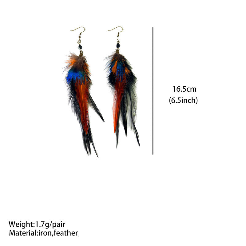 Feather Cross Beaded Crystal Earrings - product image 3