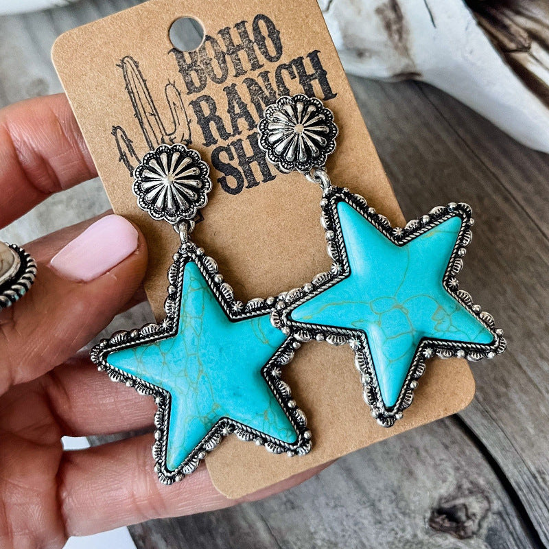 Western Turquoise Cross Earrings - product image 1