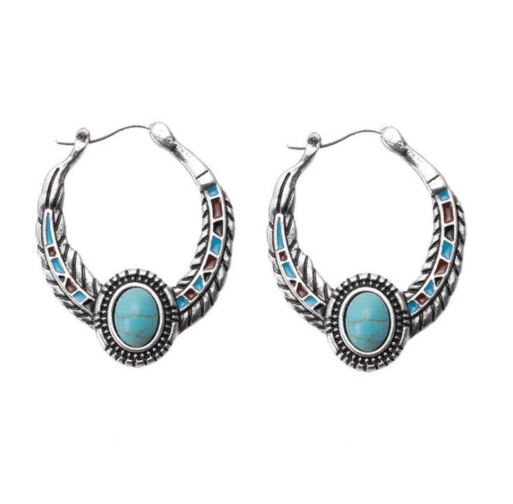 Earrings Inlaid with Sea Blue Topaz for Women Creative Rotating Water Drop - product image 29