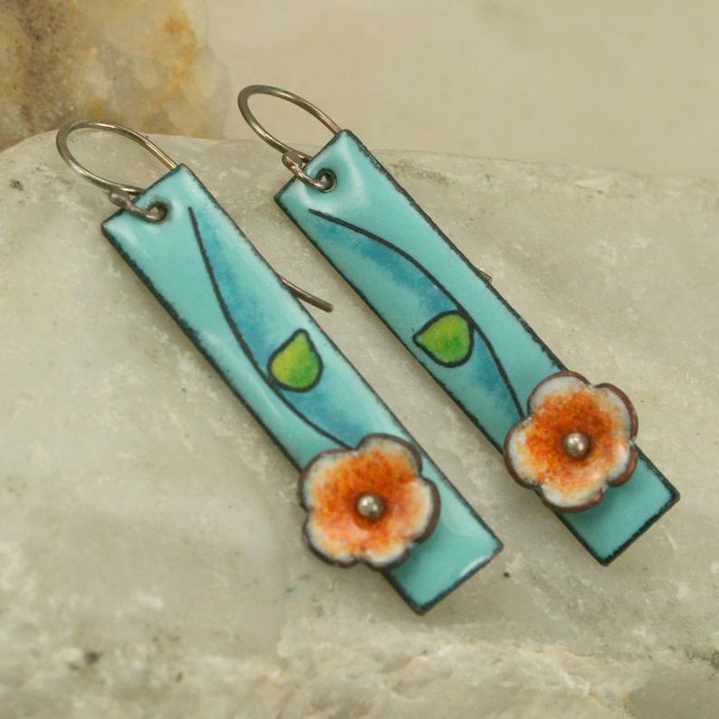 Floral Cross Earrings