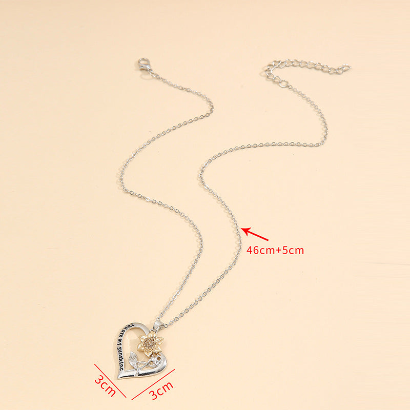 Floral Heart Cross Necklace for Women - product image 3