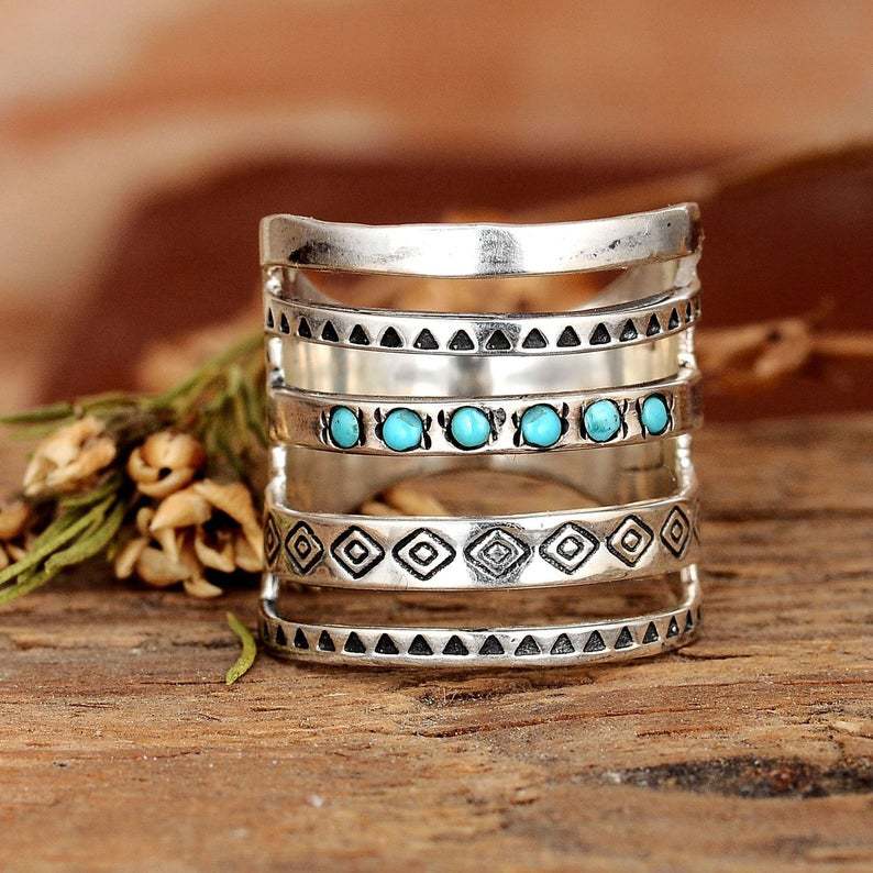 Turquoise Boho Vintage Ring - product image 1