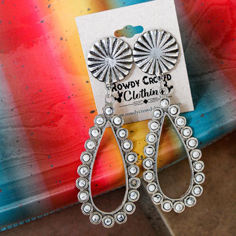 Western Turquoise Vintage Statement Earrings - product image 3