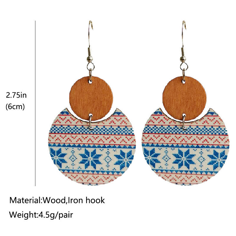 Boho Geometric Cross Wood Earrings - product image 9