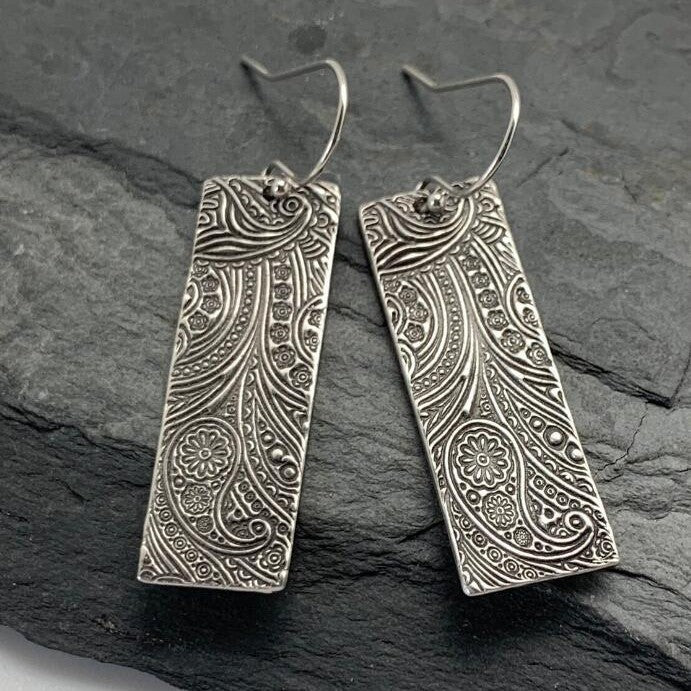 Boho Vintage Geometric Floral Cross Earrings - product image 2