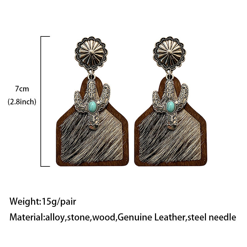 Western Boho Vintage Horse Cross Earrings - product image 4