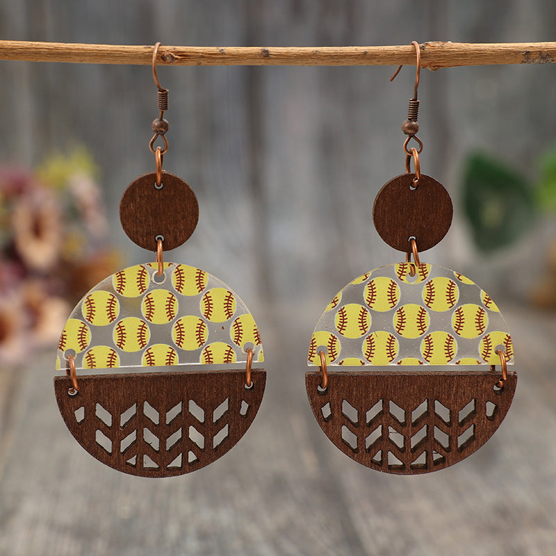 Cross Wood Acrylic Earrings - product image 2