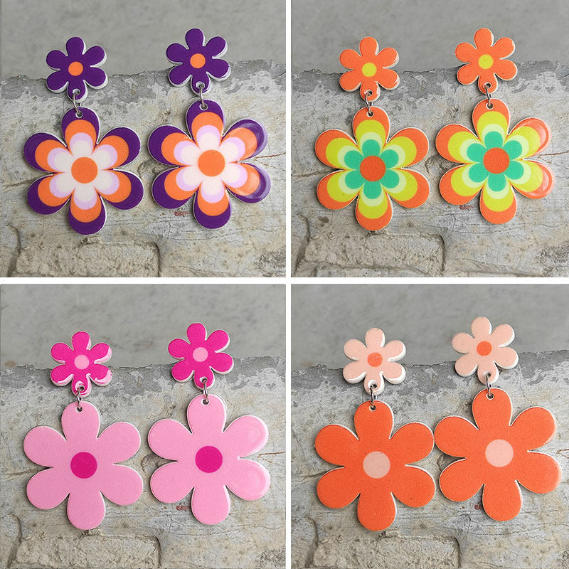 Vintage Floral Acrylic Earrings - product image 1