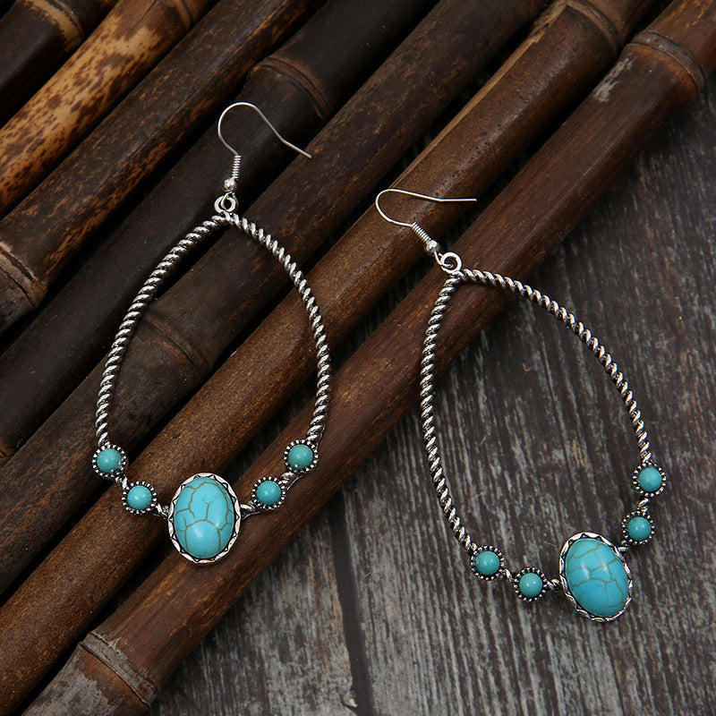Turquoise Vintage Statement Cross Earrings - product image 5