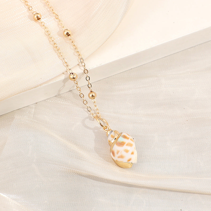 2019aliexpress : Ocean‑style Necklace with Gold‑trimmed Seashells and Conch - product image 15