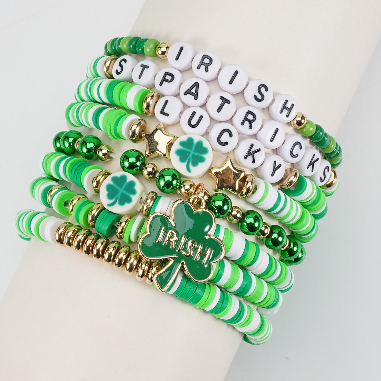 Irish St. Patrick's Day Bracelet Party Parade Green Lucky Clover Pendant Soft - product image 22