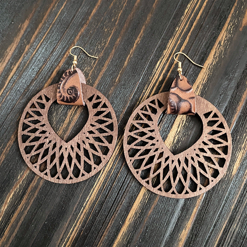 Vintage Statement Cross Wood Earrings - product image 6