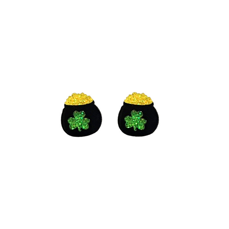 Supply Women's Earrings - Exquisite and Sparkling Green Lucky Clover Rainbow - product image 4