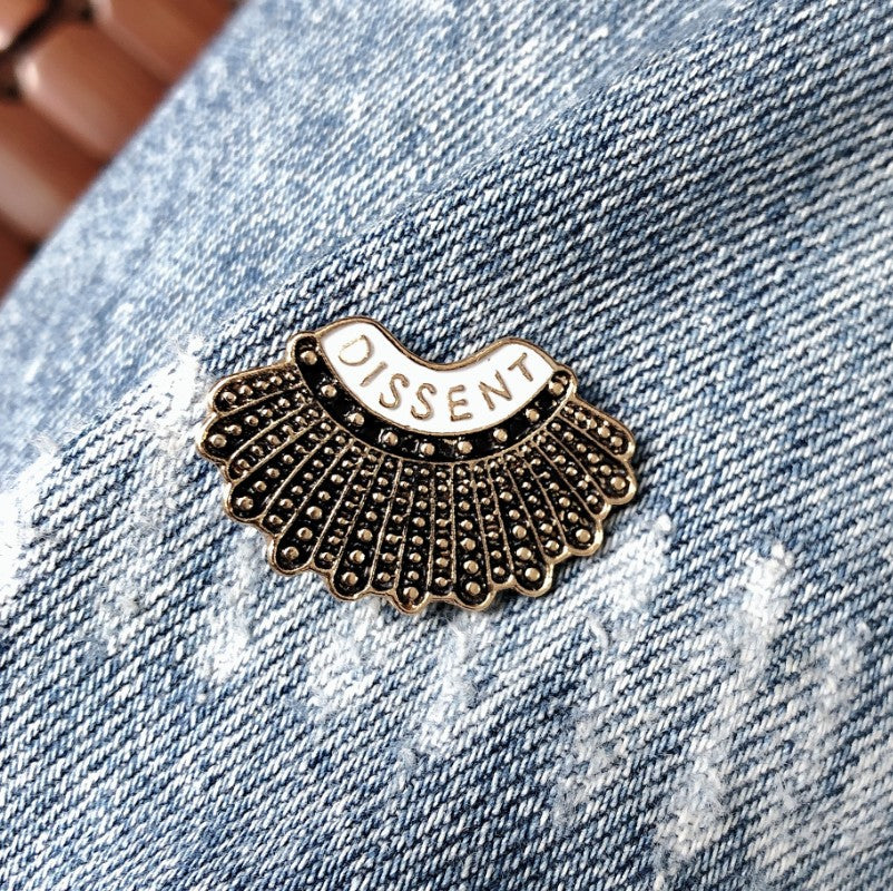 Dissent Dissident Enamel Brooch Ruth Bader Ginsburg Brooch - Shirt Collar Pin - product image 5