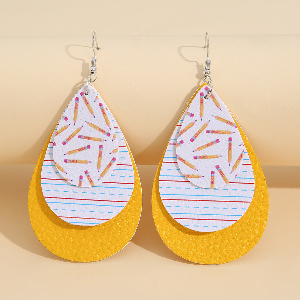 Cross Leather Earrings - product image 3