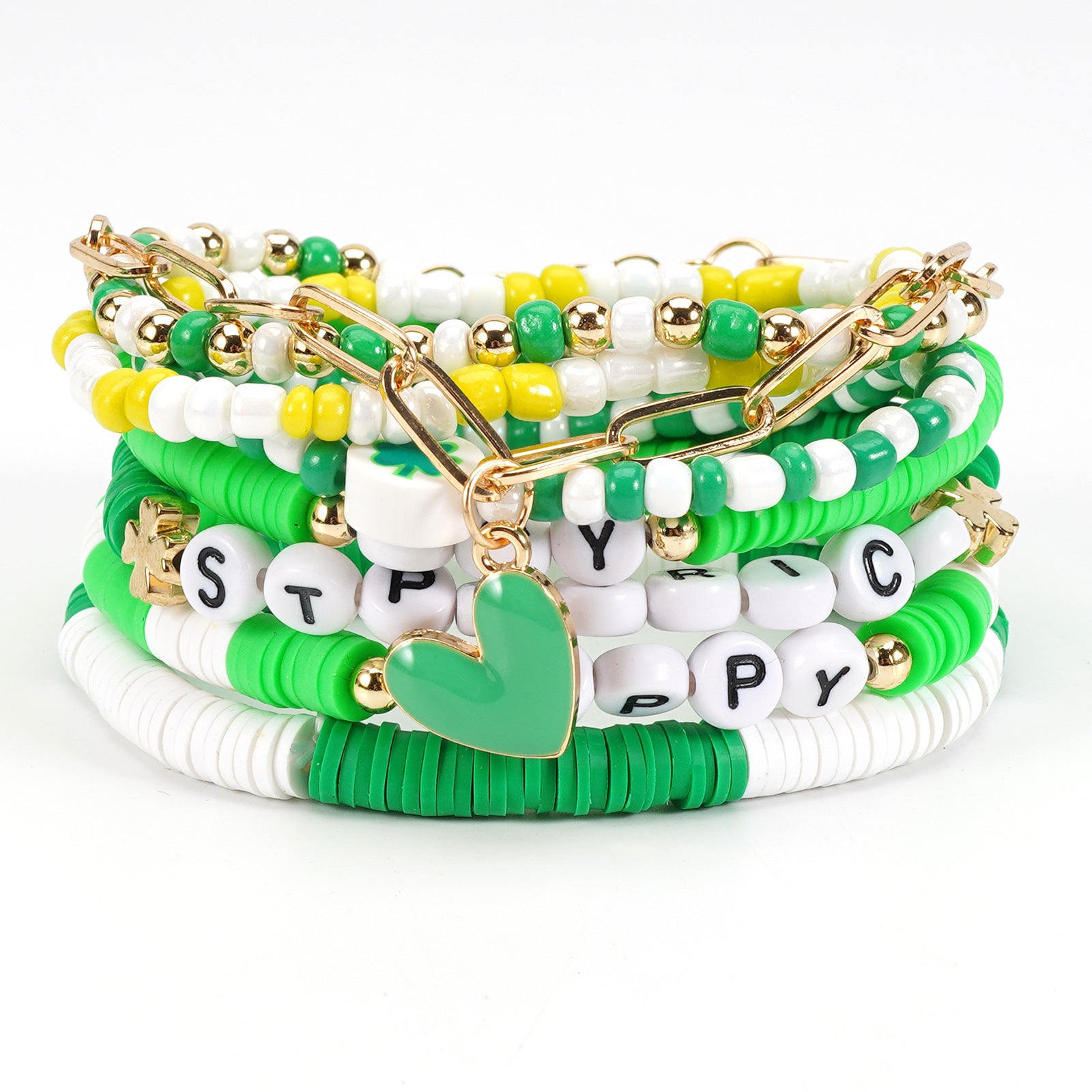 Irish St. Patrick's Day Bracelet Party Parade Green Lucky Clover Pendant Soft - product image 9