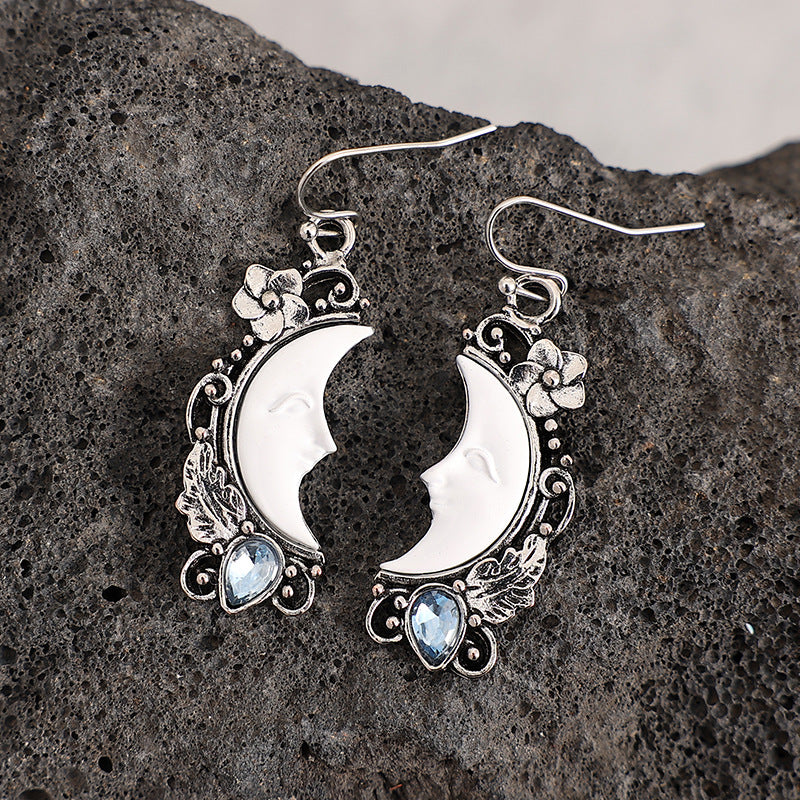Vintage Floral Moon Cross Earrings - product image 3