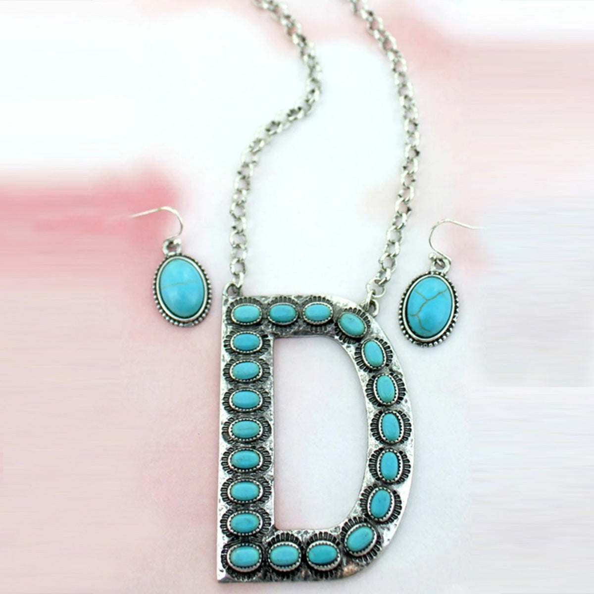 Turquoise Boho Vintage Cross Jewelry Set