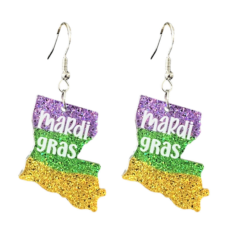 Supply Women's Accessories: Carnival Sparkling Parade Earrings - Boots - Map