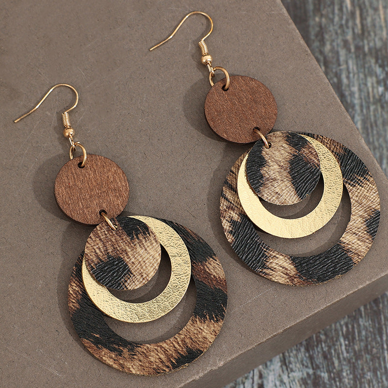 Vintage Leather Earrings for Women - product image 3