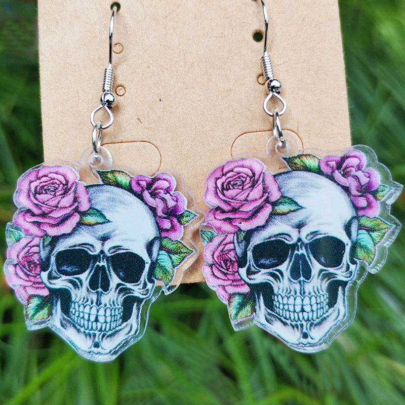 Floral Cross Butterfly Acrylic Earrings - product image 4