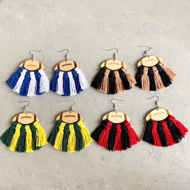 Cross Wood Earrings - product image 1