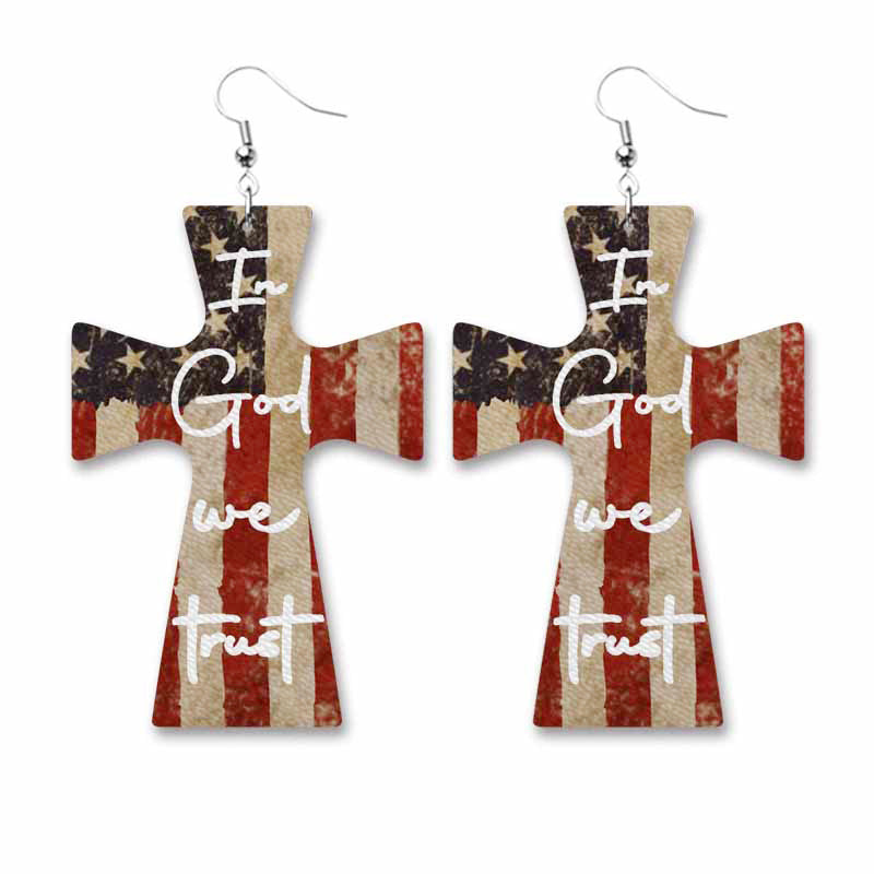 Floral Flag Leather Earrings - product image 3