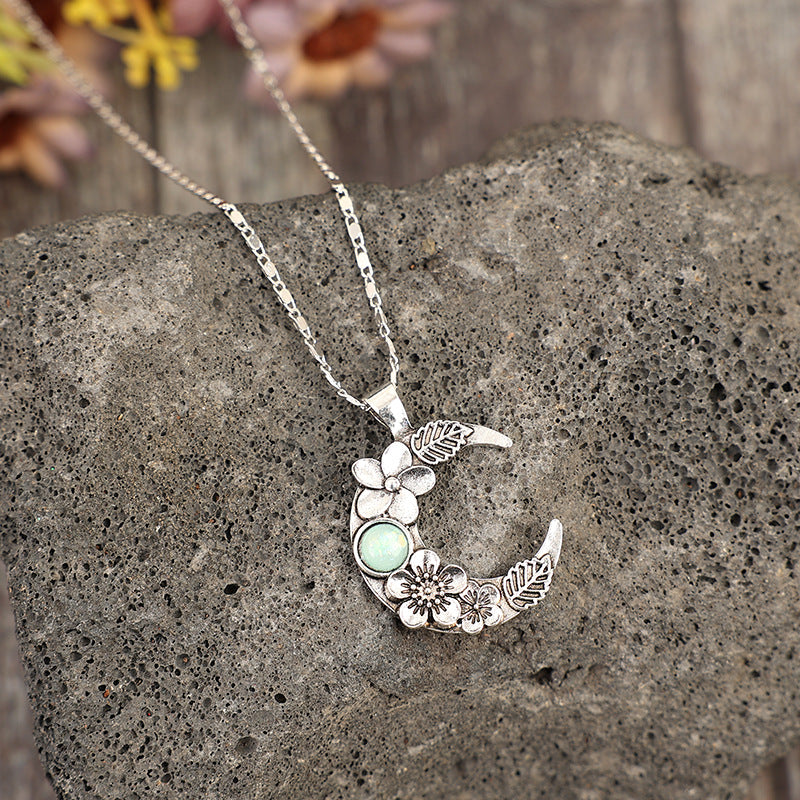 Boho Vintage Floral Moon Cross Necklace - product image 7