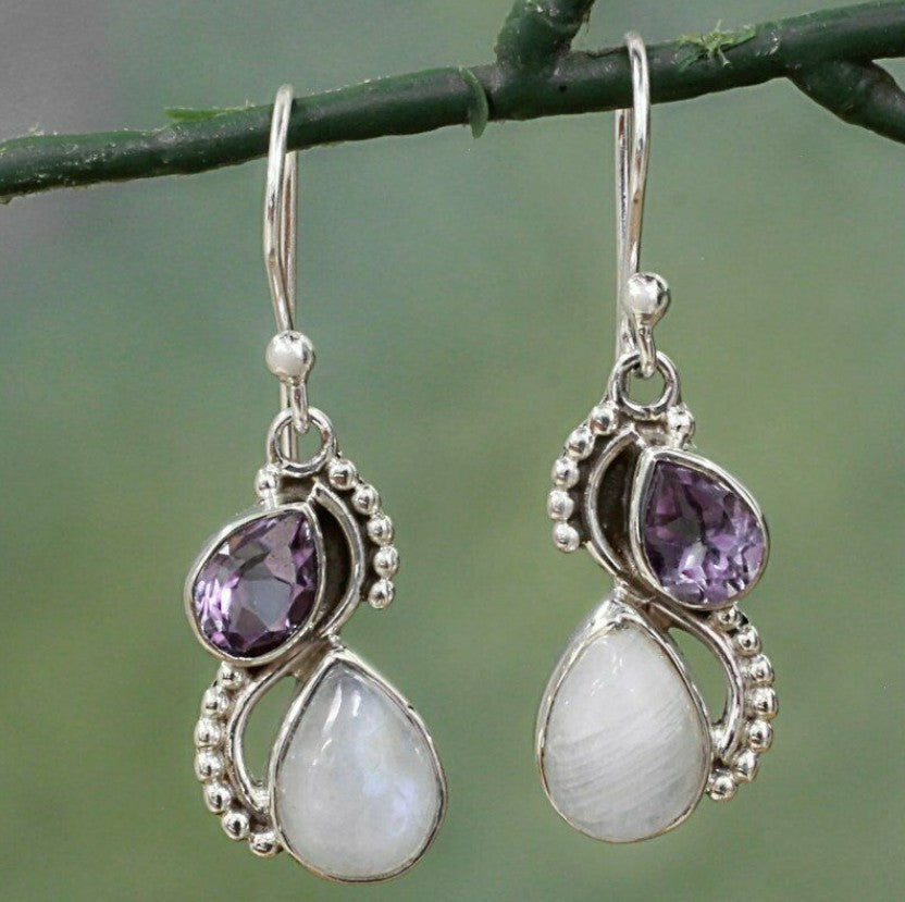 Earrings Inlaid with Sea Blue Topaz for Women Creative Rotating Water Drop - product image 11