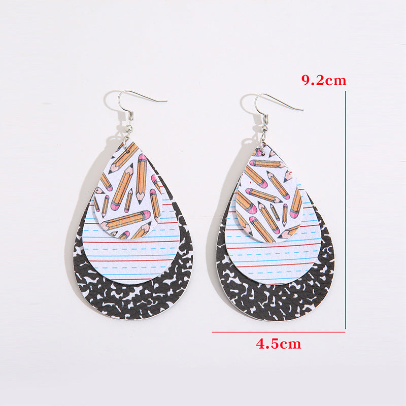 Cross Leather Earrings - product image 5