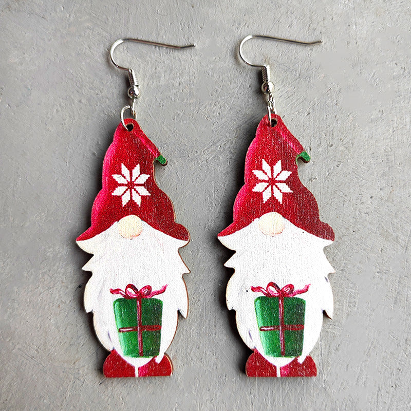 Christmas Earrings: Santa Claus - Gnome - Snowman - Red and Black Plaid - - product image 6