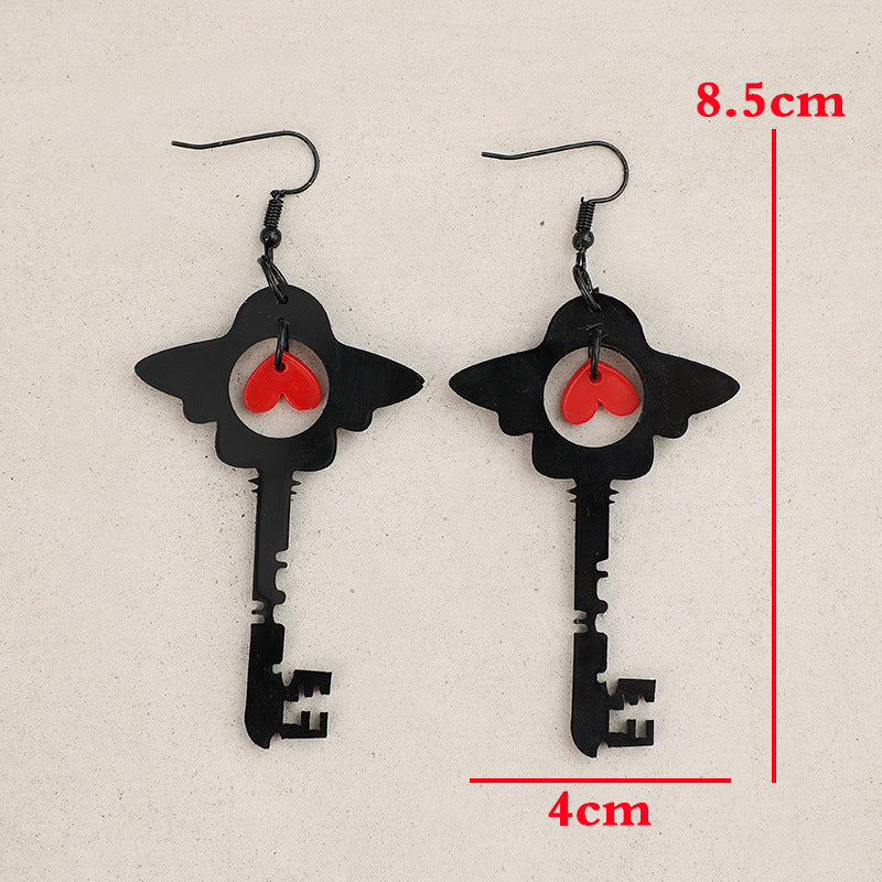 Vintage Heart Cross Acrylic Earrings - product image 10