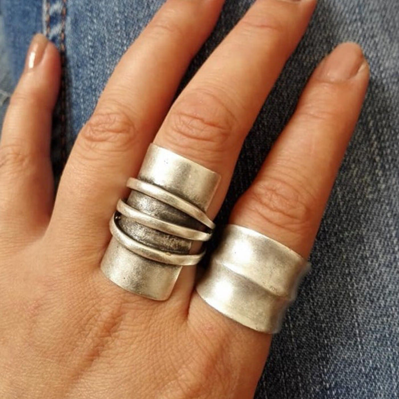 Vintage Statement Geometric Cross Ring - product image 13
