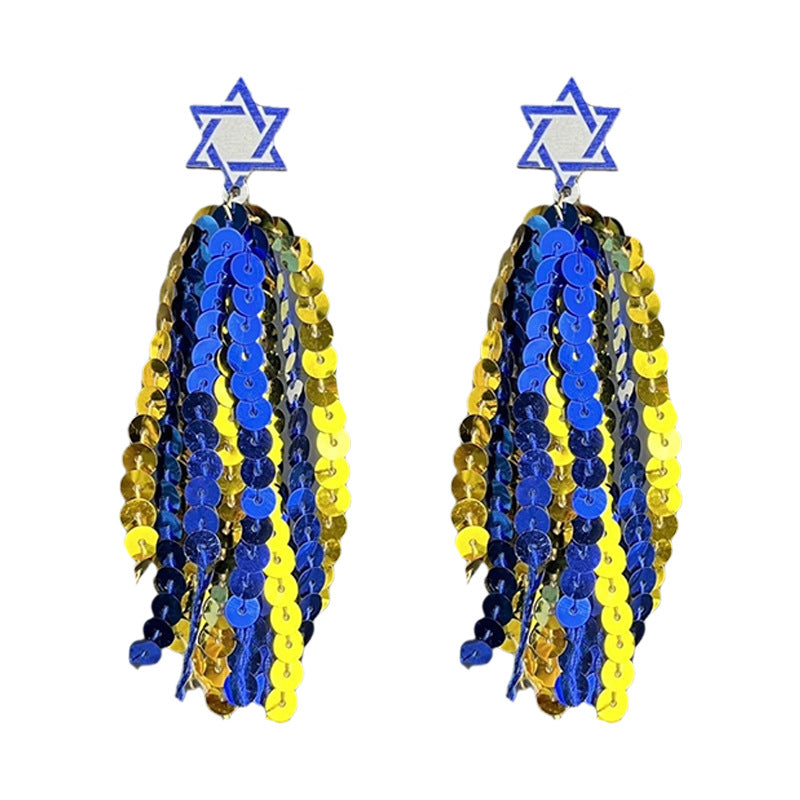 Supplies Hanukkah Accessories - Women's Earrings - Shiny Celebration Tassel - product image 5