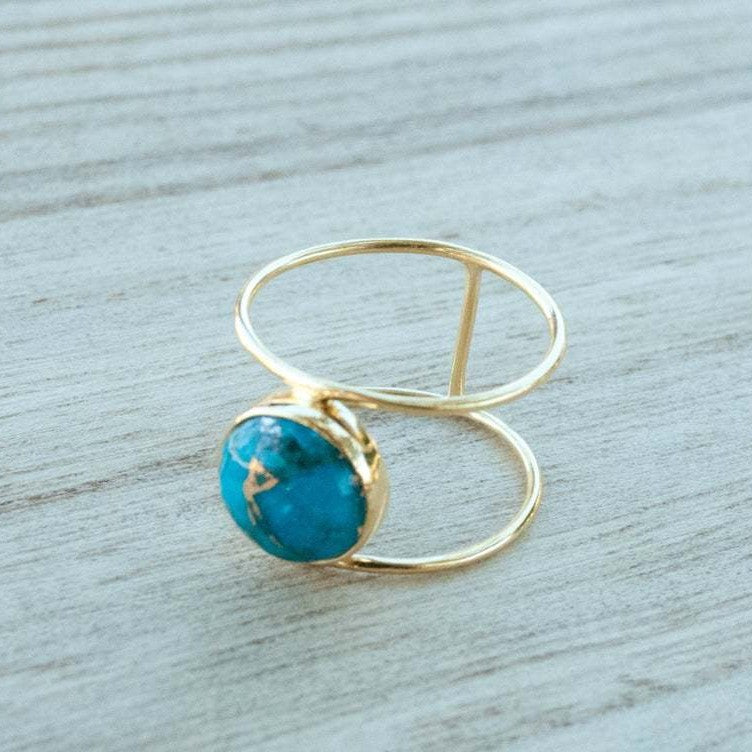 Turquoise Vintage Resin Ring for Women - product image 5