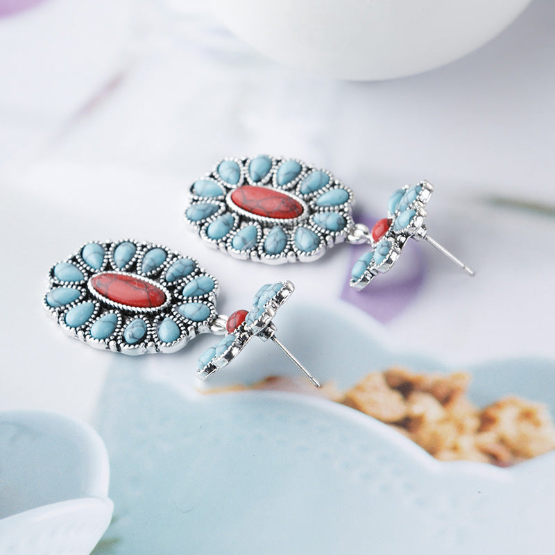 Turquoise Statement Cross Earrings - product image 4