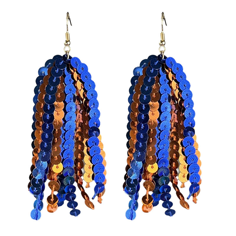 Supply: Multi-color Sparkling Tassel Earrings for Sports Seasons - - product image 6