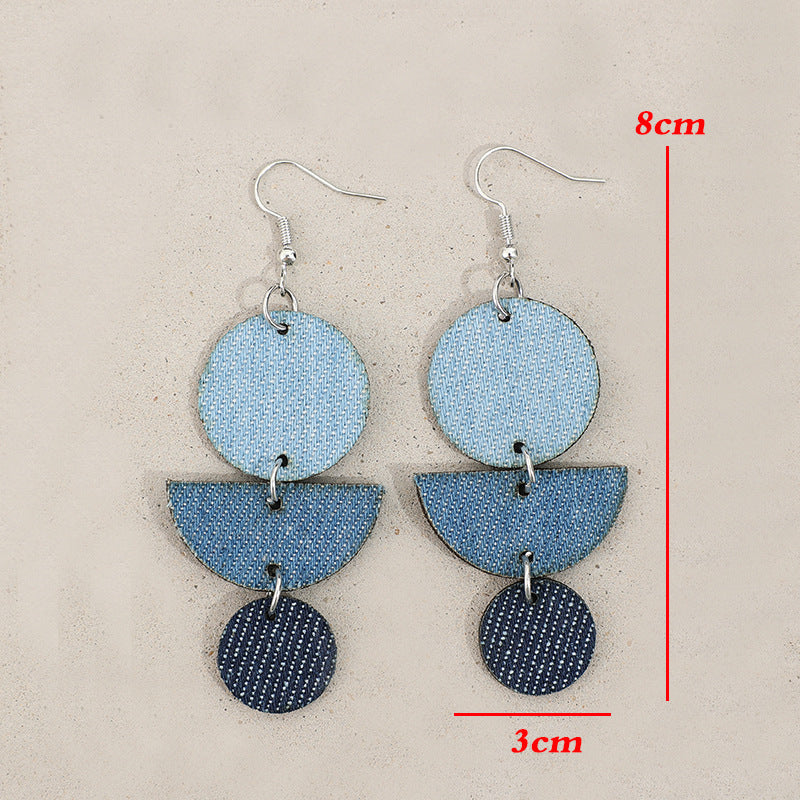 Geometric Cross Leather Earrings for Women - product image 12