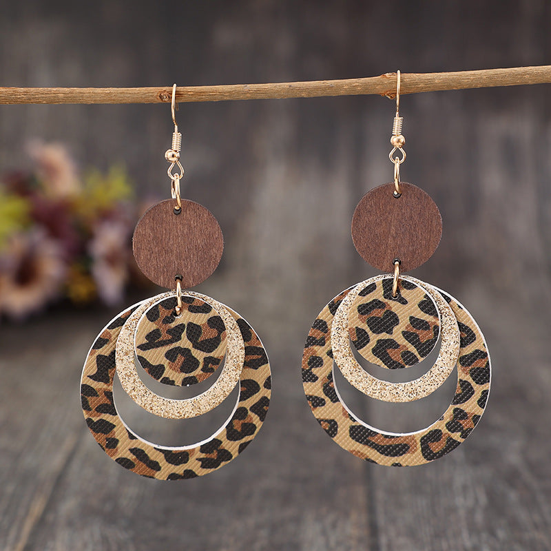 Vintage Cross Leather Earrings - product image 1