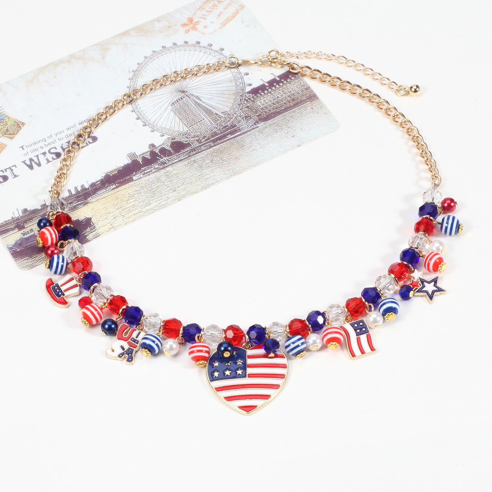 Heart Flag Butterfly Necklace