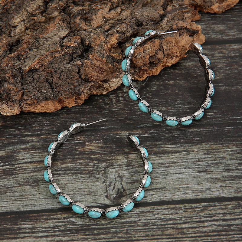 Western Turquoise Vintage Cross Earrings - product image 3