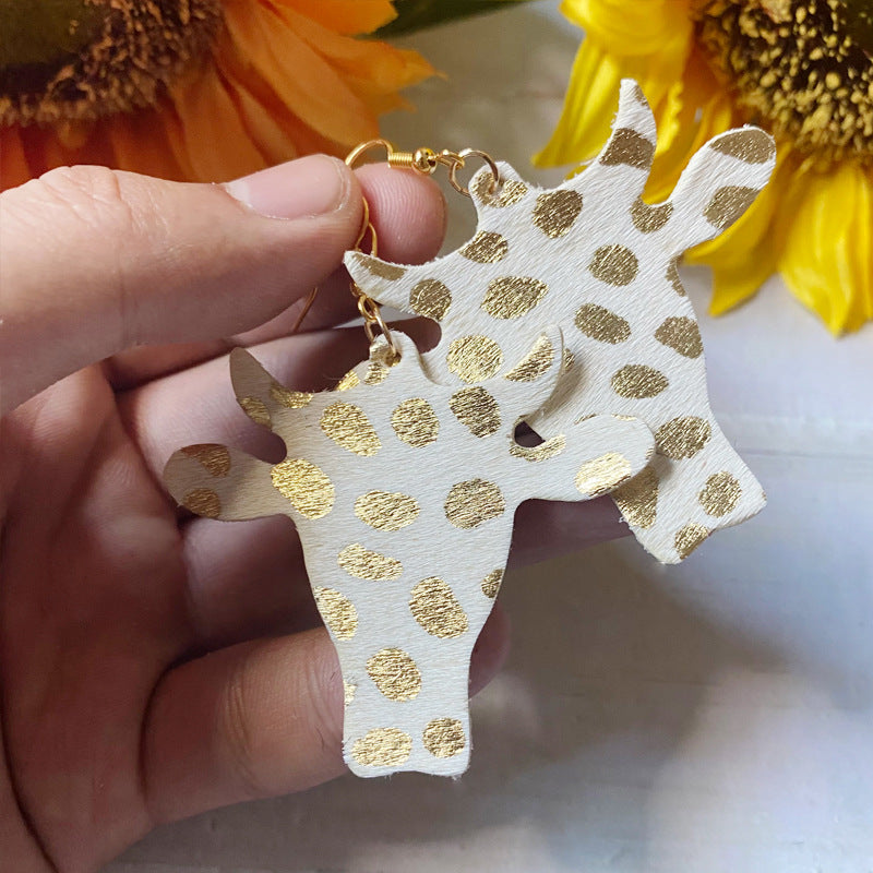 Western Vintage Cow Skull Horse Cross Earrings