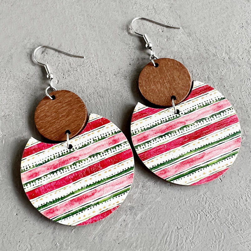 Boho Geometric Cross Wood Earrings - product image 6