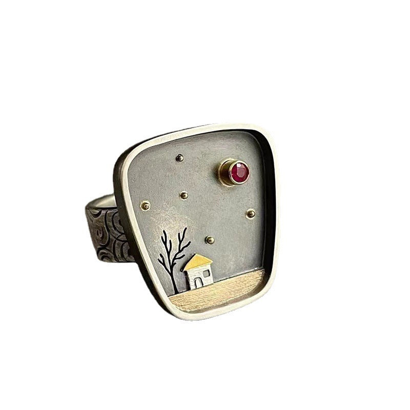 Vintage Geometric Crystal Ring for Women - product image 5
