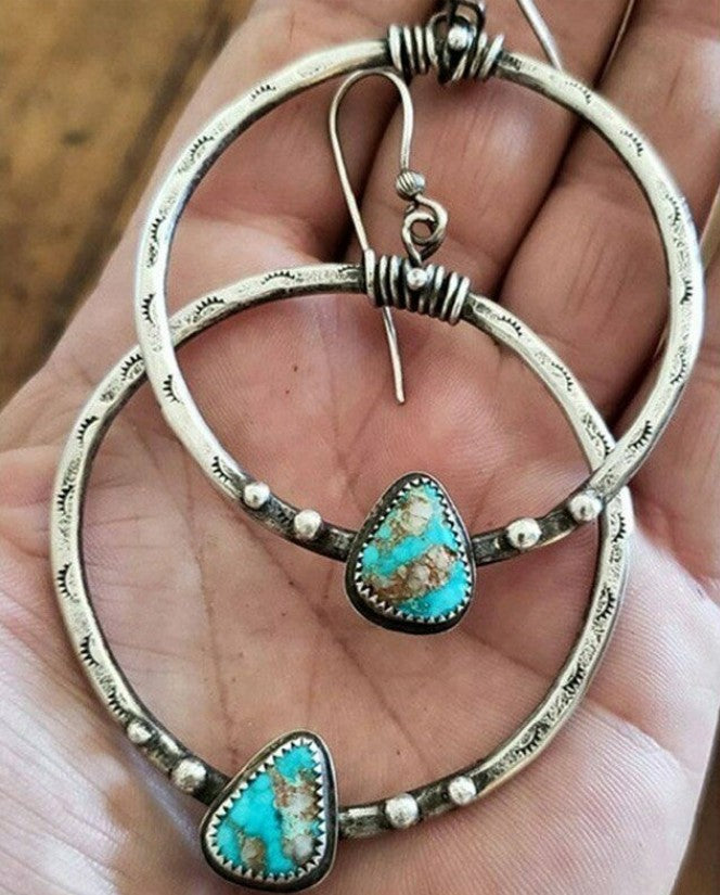 Earrings Inlaid with Sea Blue Topaz for Women Creative Rotating Water Drop - product image 20